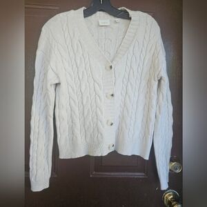 Cyrus Off-White Cable Knit Cardigan